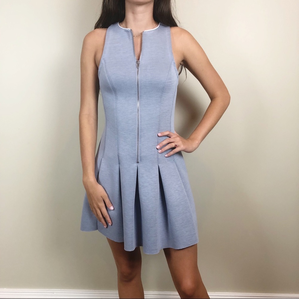 T Alexander Wang Neoprine Zip Front Mini Dress